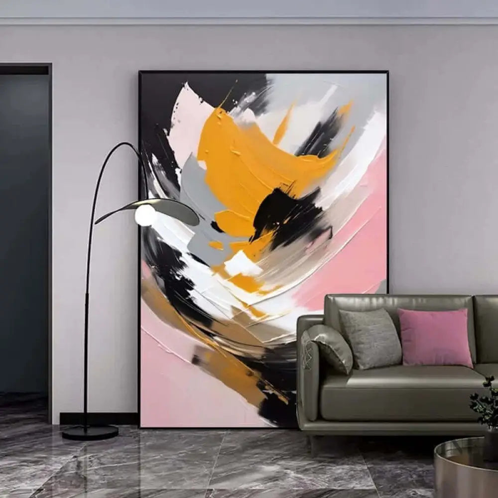 Vibrant Interplay of Pink - Hand Painting