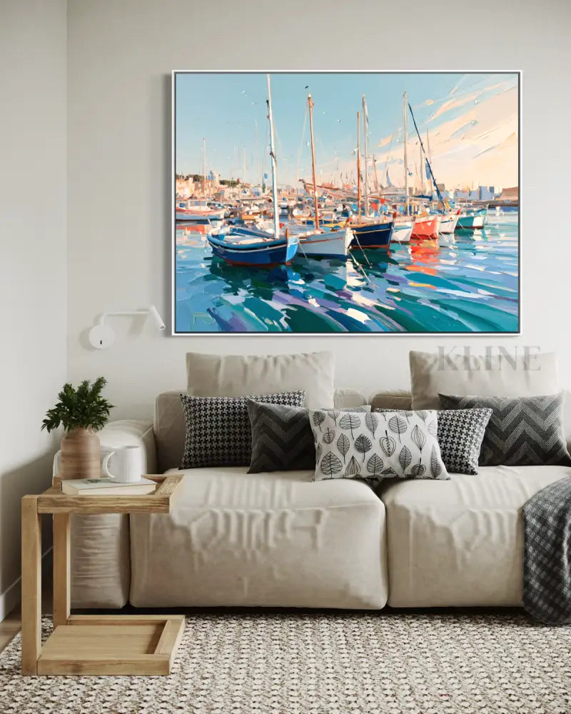 Vibrant Marina - Hand Painting