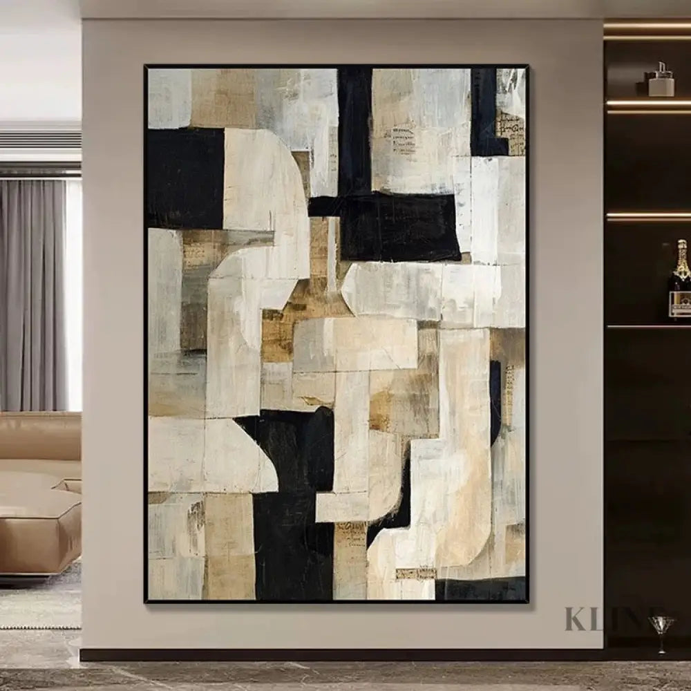 Wabi-Sabi Abstract Art in Beige - Hand Painting