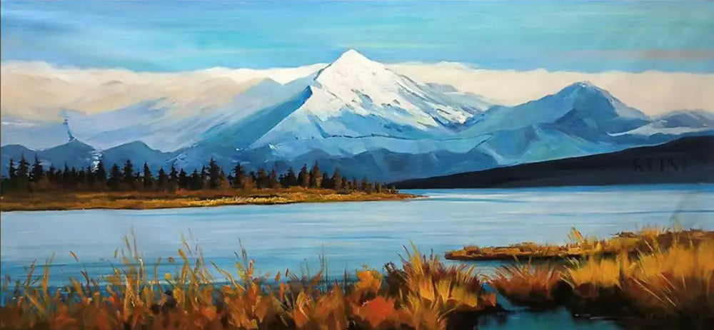 Where Sky Meets Stillness - Hand Painting