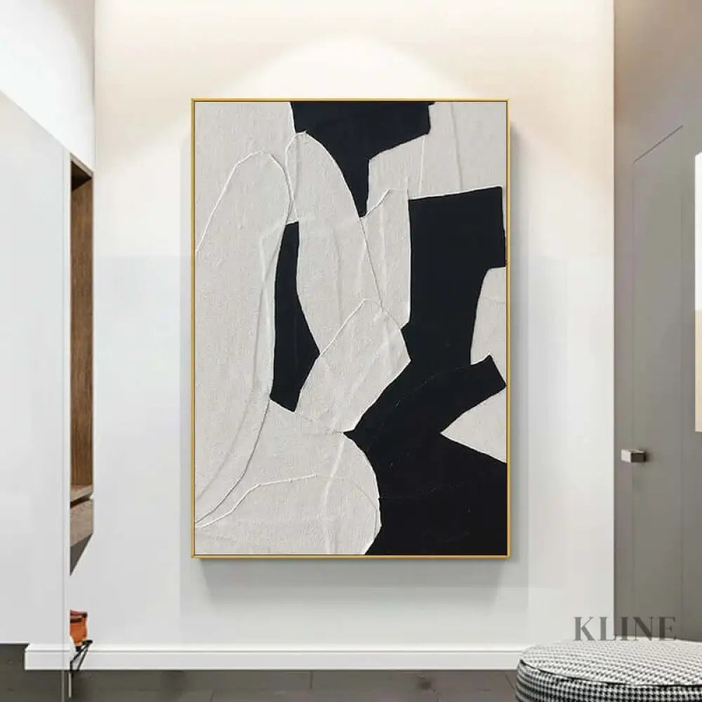 White and Black Wall Art - Hand Painting