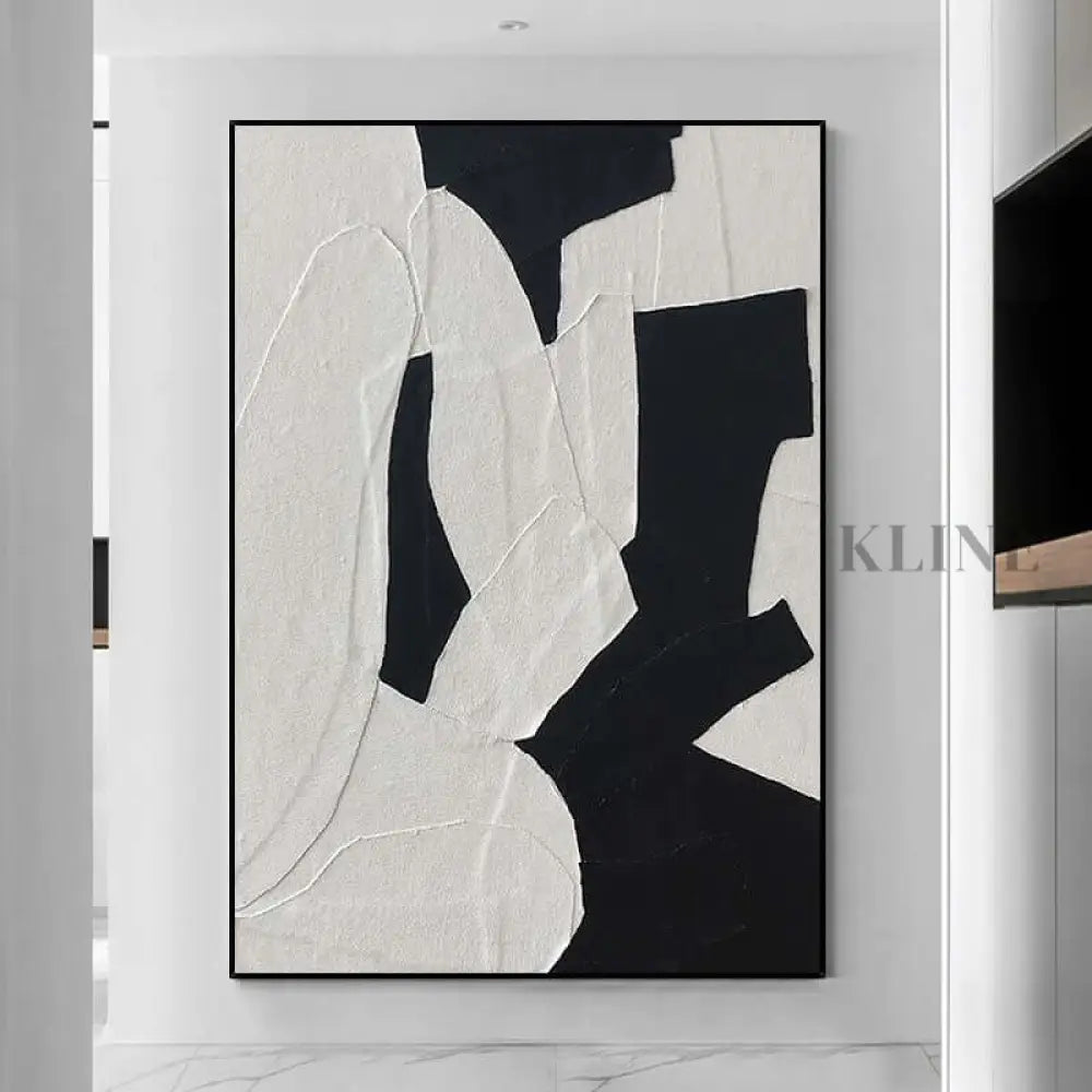 White and Black Wall Art - Hand Painting