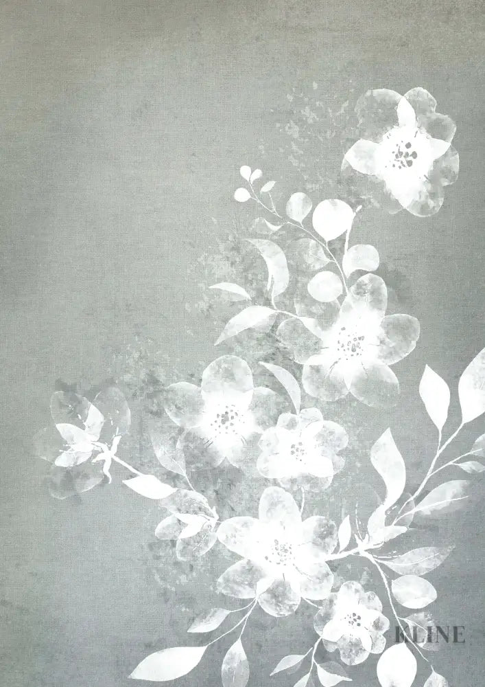 White and Blue Floral - Hand Painting