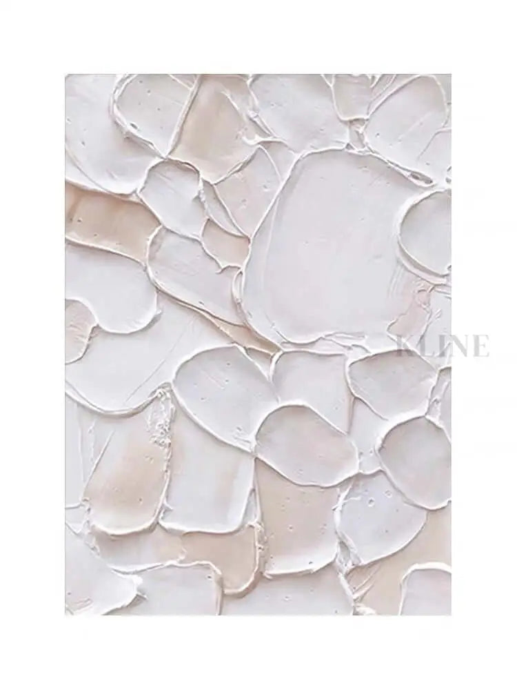White and Pink Patches Style Textured Wall Art - Hand Painting