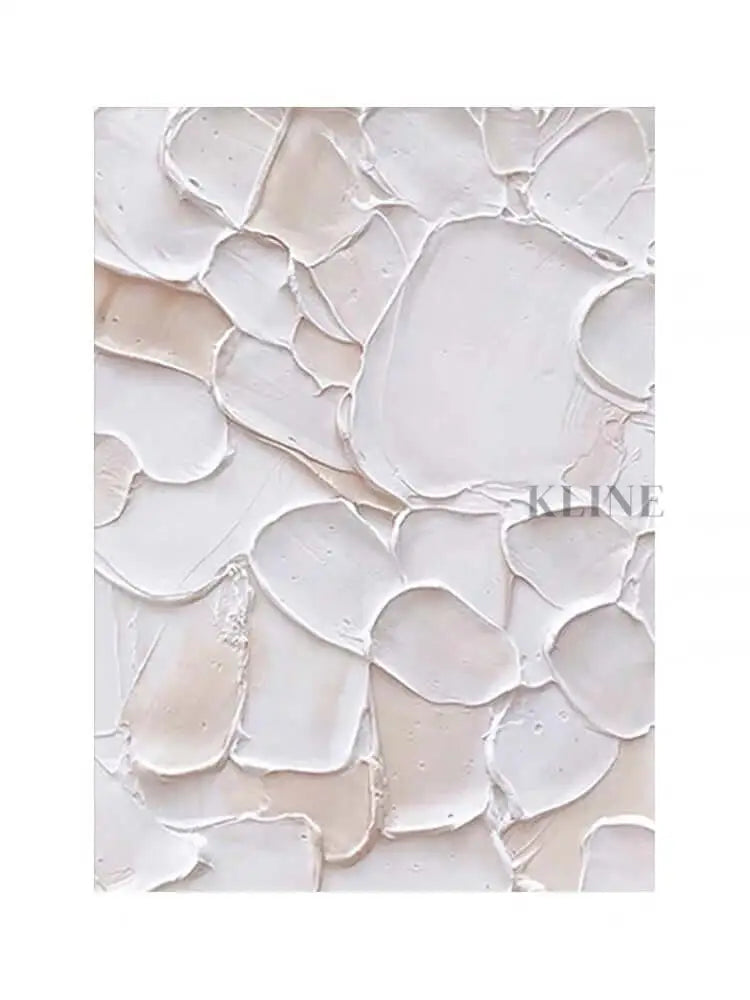 White and Pink Patches Style Textured Wall Art - Hand Painting