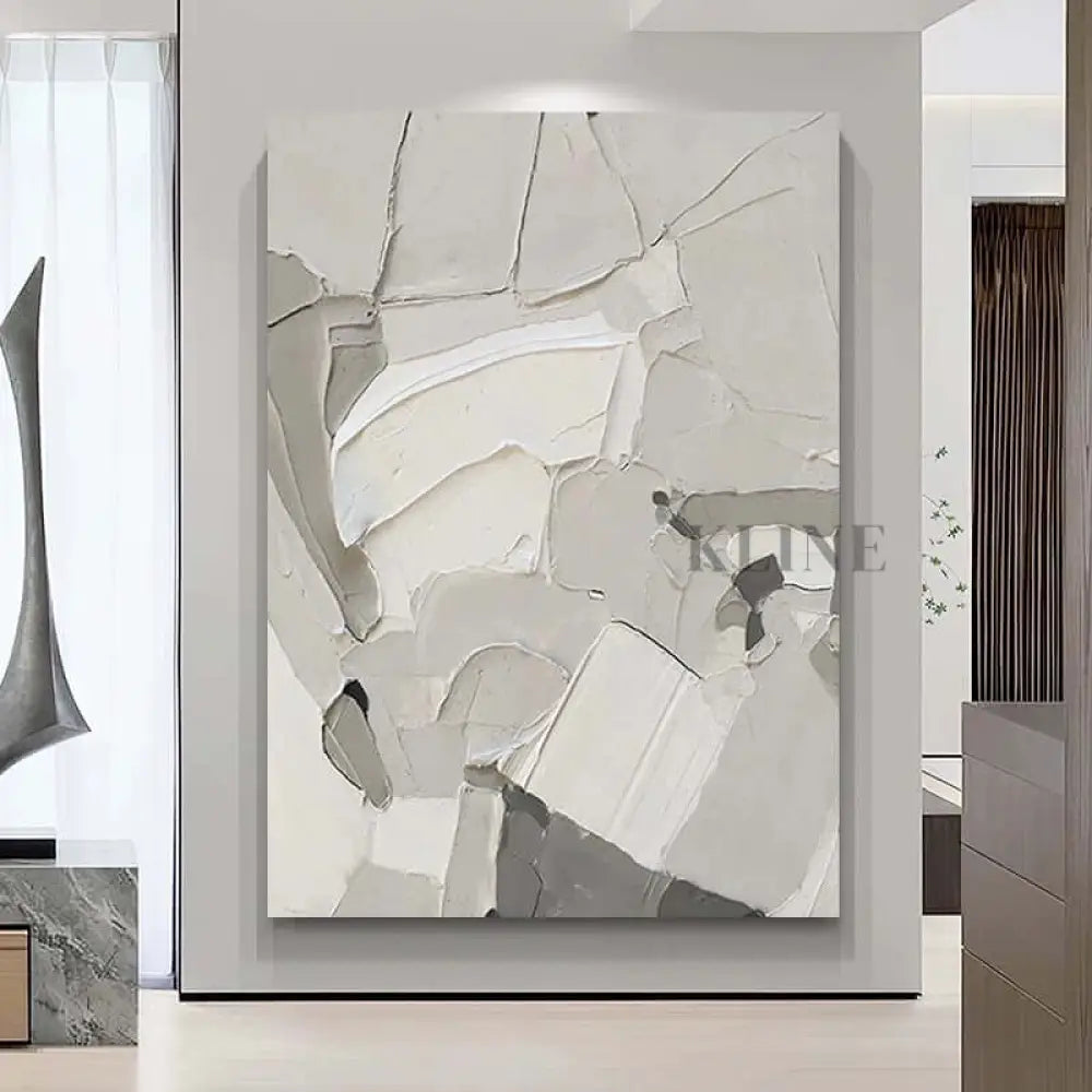 White Grey Minimalism Texture - Hand Painting