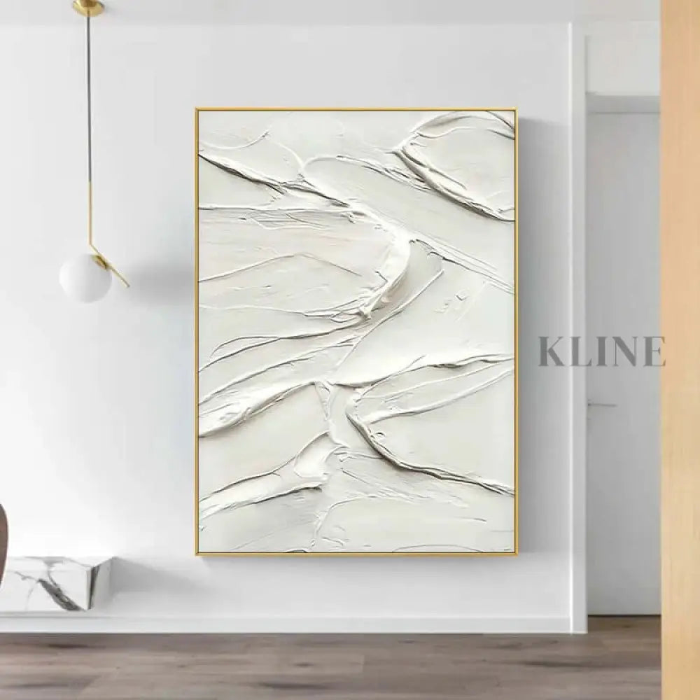 White Heavy Textured Painting - Hand Painting