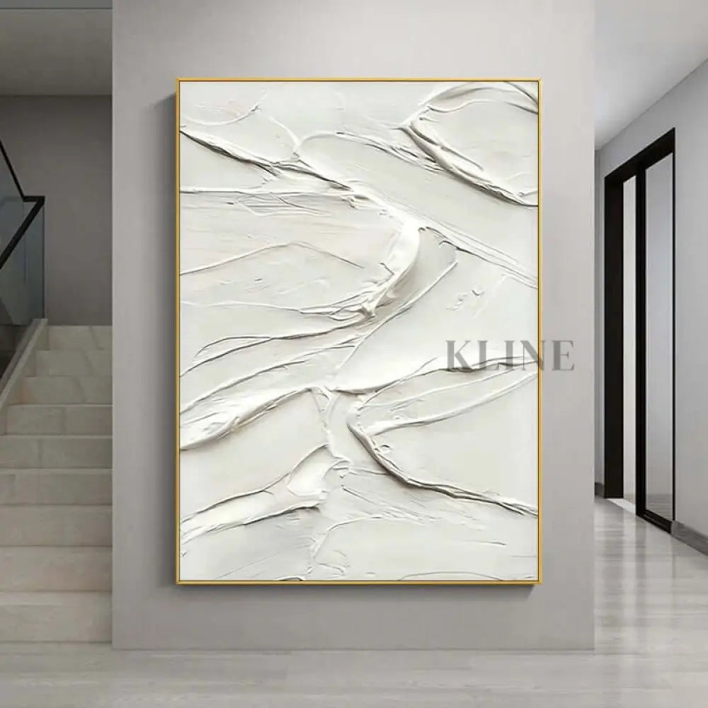 White Heavy Textured Painting - Hand Painting