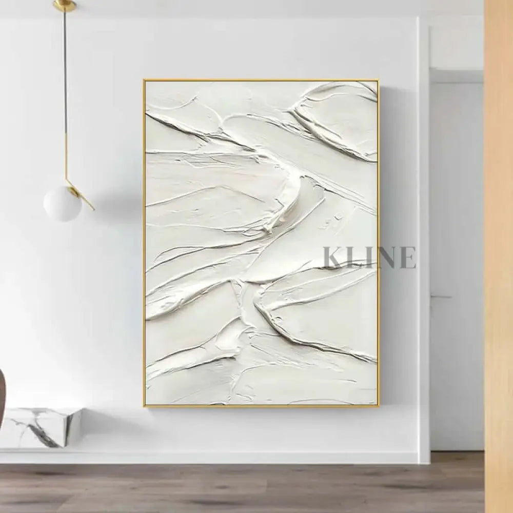 White Heavy Textured Painting - Hand Painting