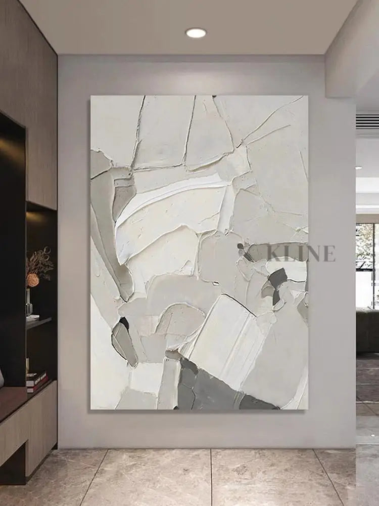 White Patches Textured Painting - Hand Painting