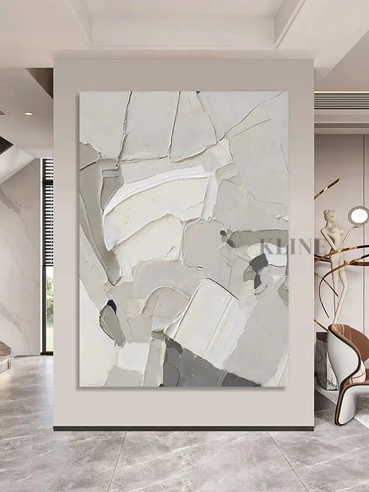 White Patches Textured Painting - Hand Painting