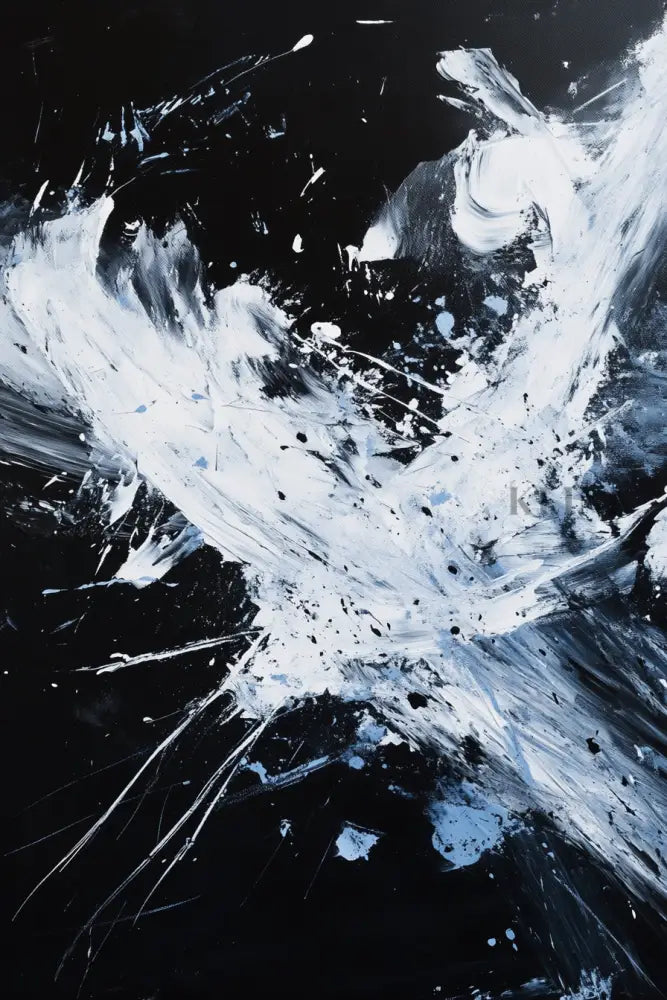 White Storm Gesture - Hand Painting