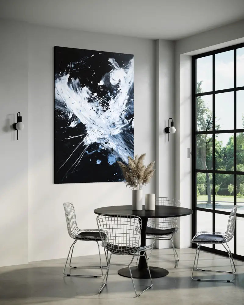 White Storm Gesture - Hand Painting