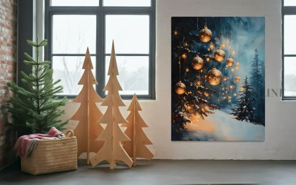Winter Ornaments at Dusk - Hand Painting