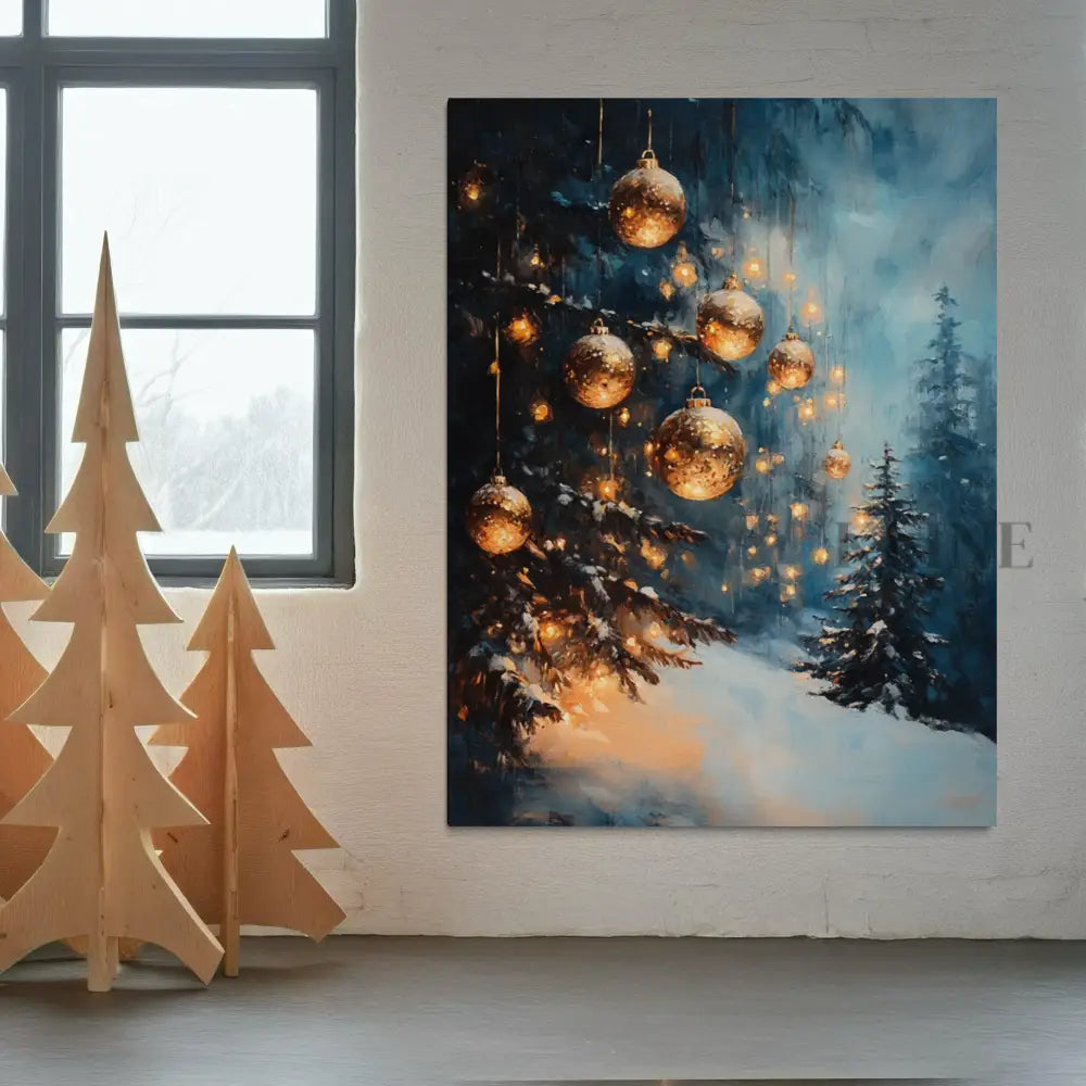 Winter Ornaments at Dusk - Hand Painting