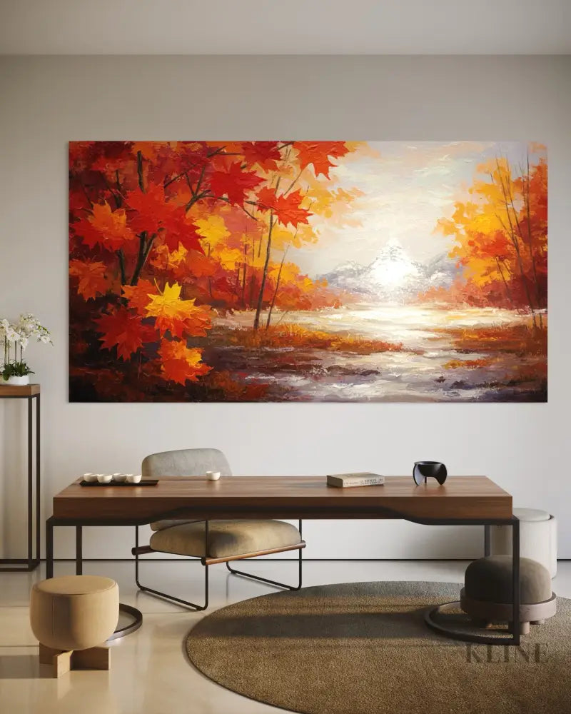 Winter’s Gilded Maple - Hand Painting