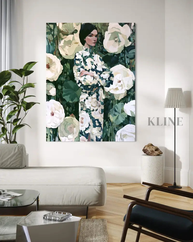 Woman in the Garden Dress - Hand Painting