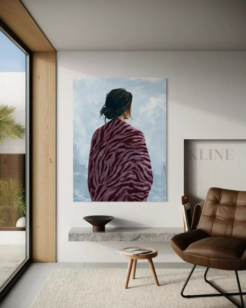 Woman in the Winter Shawl - Hand Painting