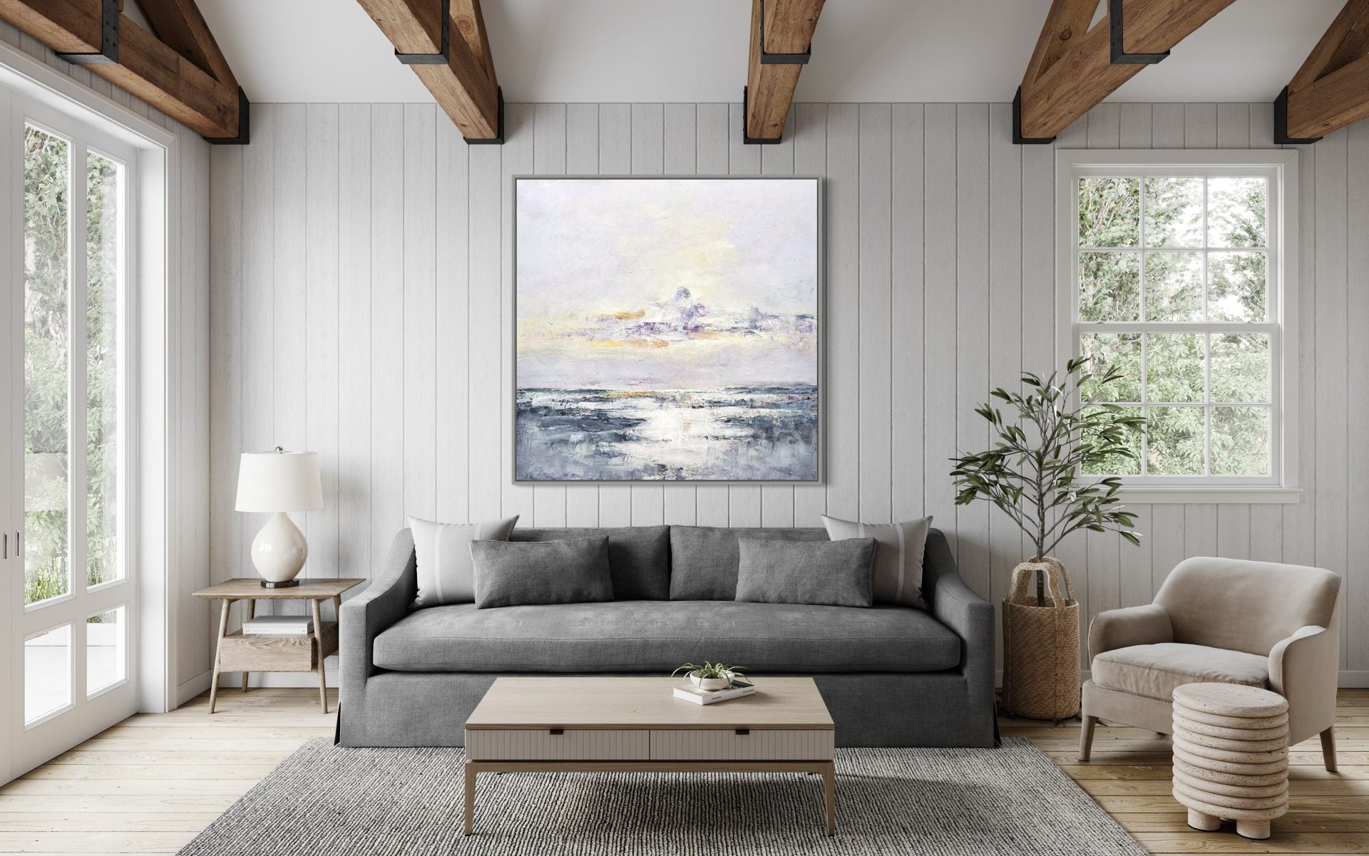 Il lago e la pianura si illuminano