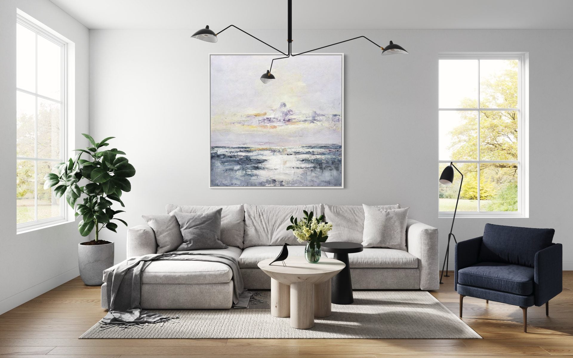 Il lago e la pianura si illuminano