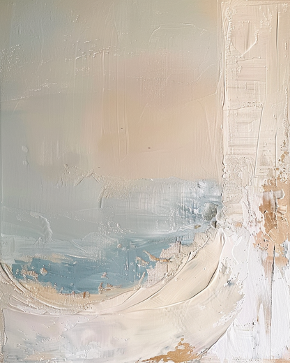 Blue Ocean Abstract Triptych - Hand Painting