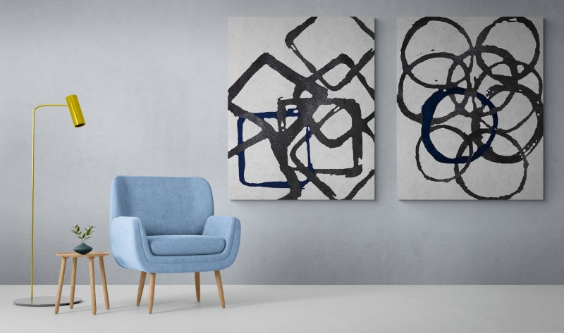 Shift - Kline Collective Schwarz-Weiß-Gemälde