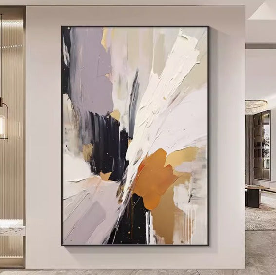 Resonance of Light - Hand Painting Horizontale Wandkunst