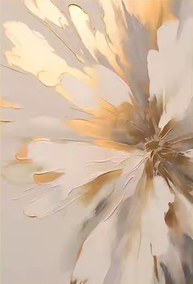 Golden Abstract Floral Set - Hand Painting