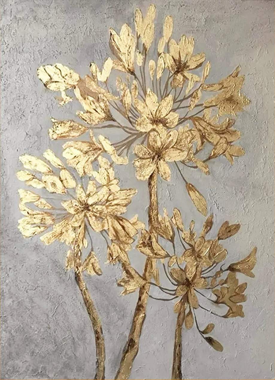 Golden Scatter Set Triptych - Hand Painting Set di quadri su tela