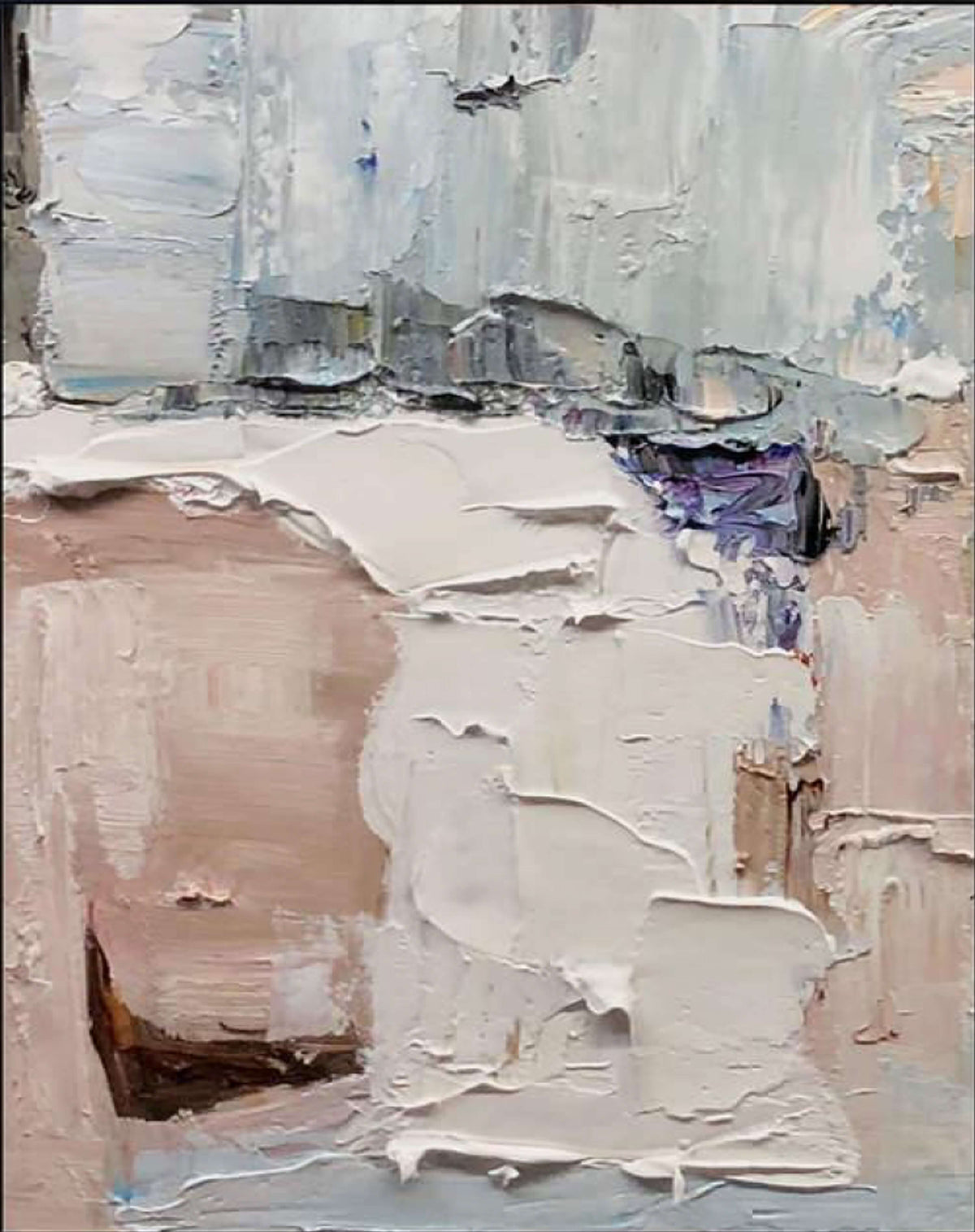 Hand-painted abstract wall art by Kline Collective, showcasing textured layers and soothing colors. 