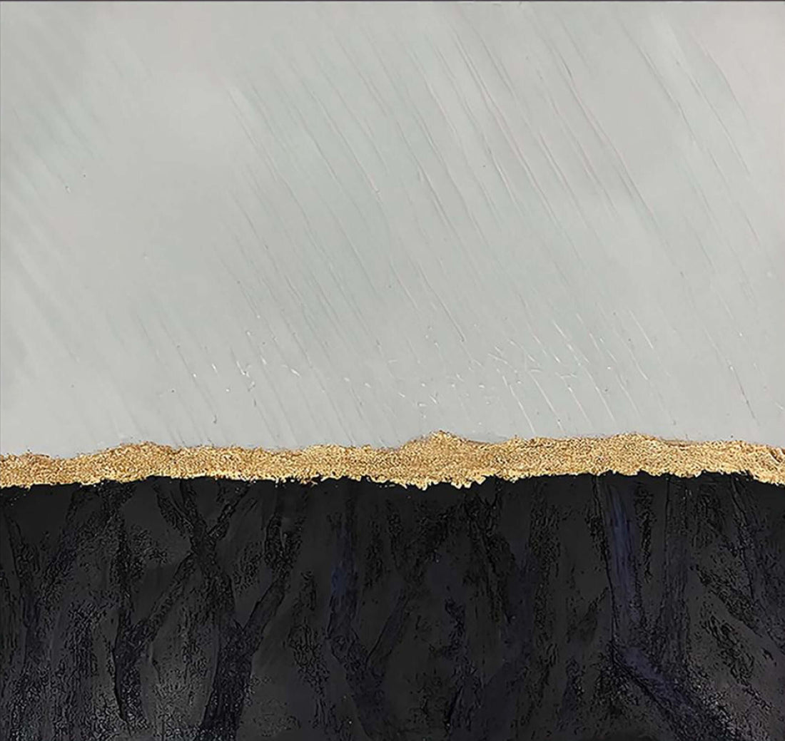Black and gold hand-painted wall art by Kline Collective®, perfect for elevating your home decor.