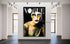 The gallery features 8 Vogue, a large painting of a woman with high fashion makeup, the word VOGUE above vibrant colors on a dark backdrop. Contemporary track lighting strikingly highlights this modern art piece.