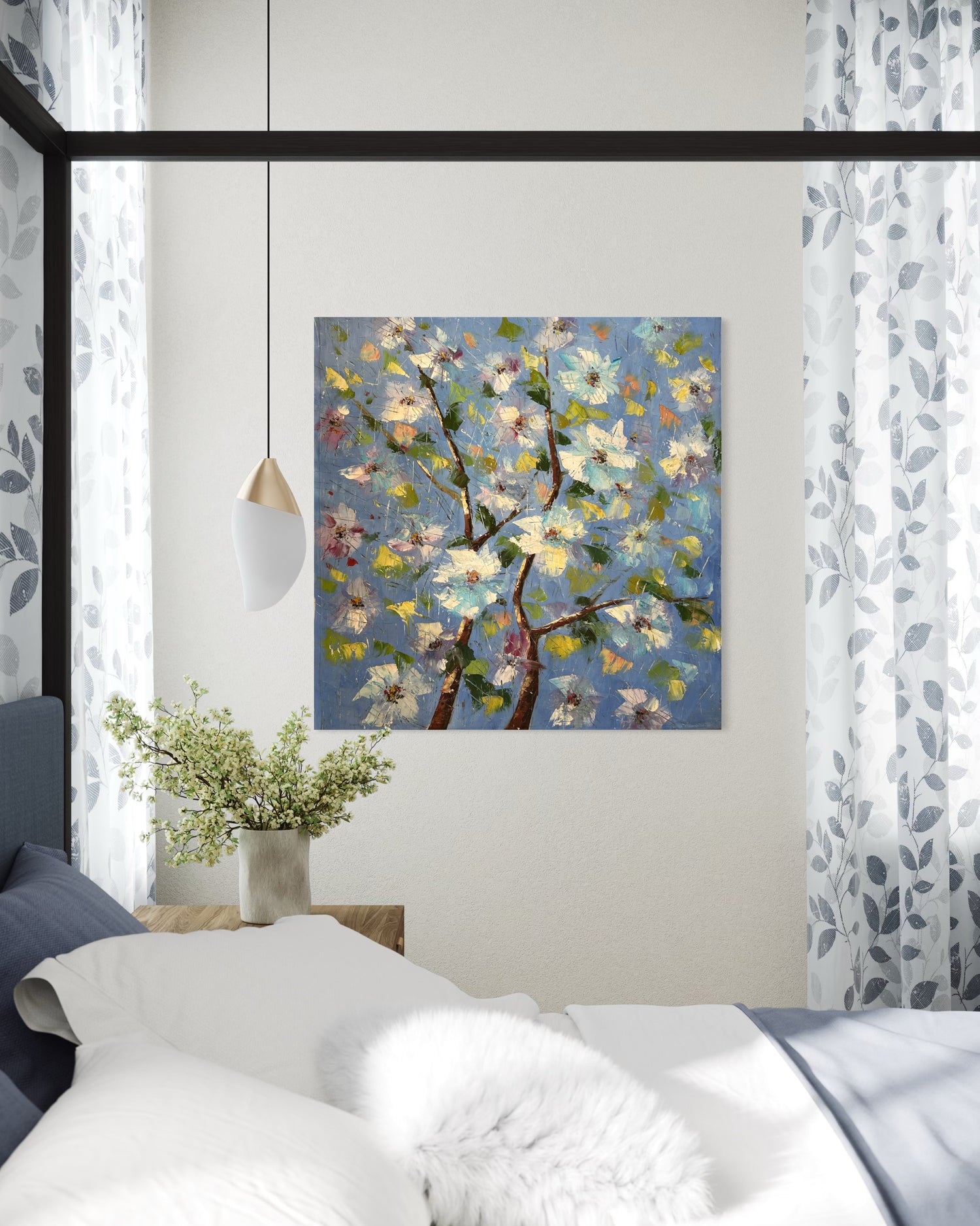 Blue Petal Symphony Carré