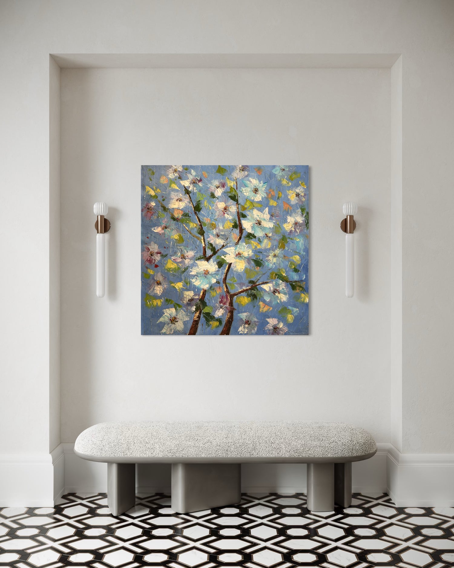 Blue Petal Symphony Carré