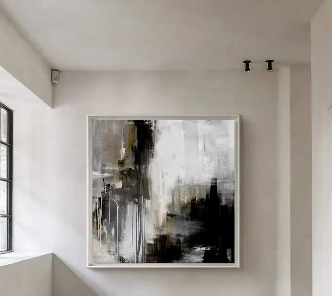 Drips of Light - Hand Painting Peintures en noir et blanc