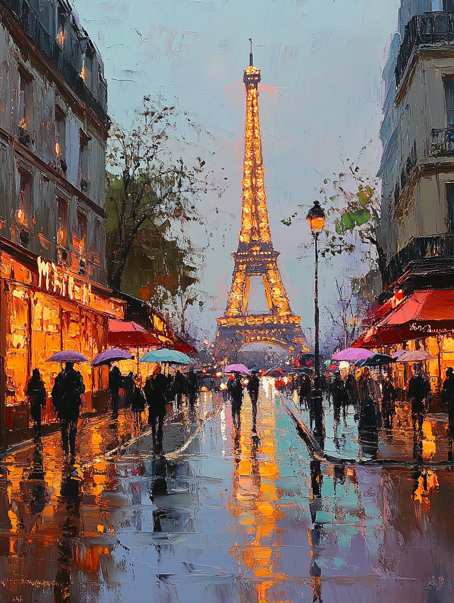 Eiffel in Violet Light 