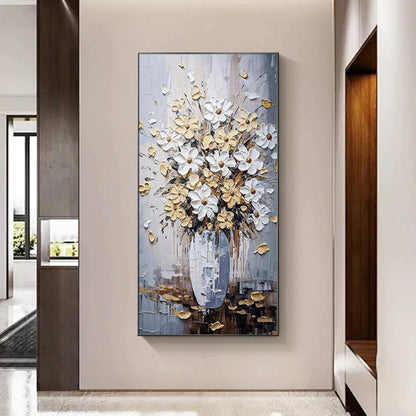 Elegant Floral Vase - Hand Painting