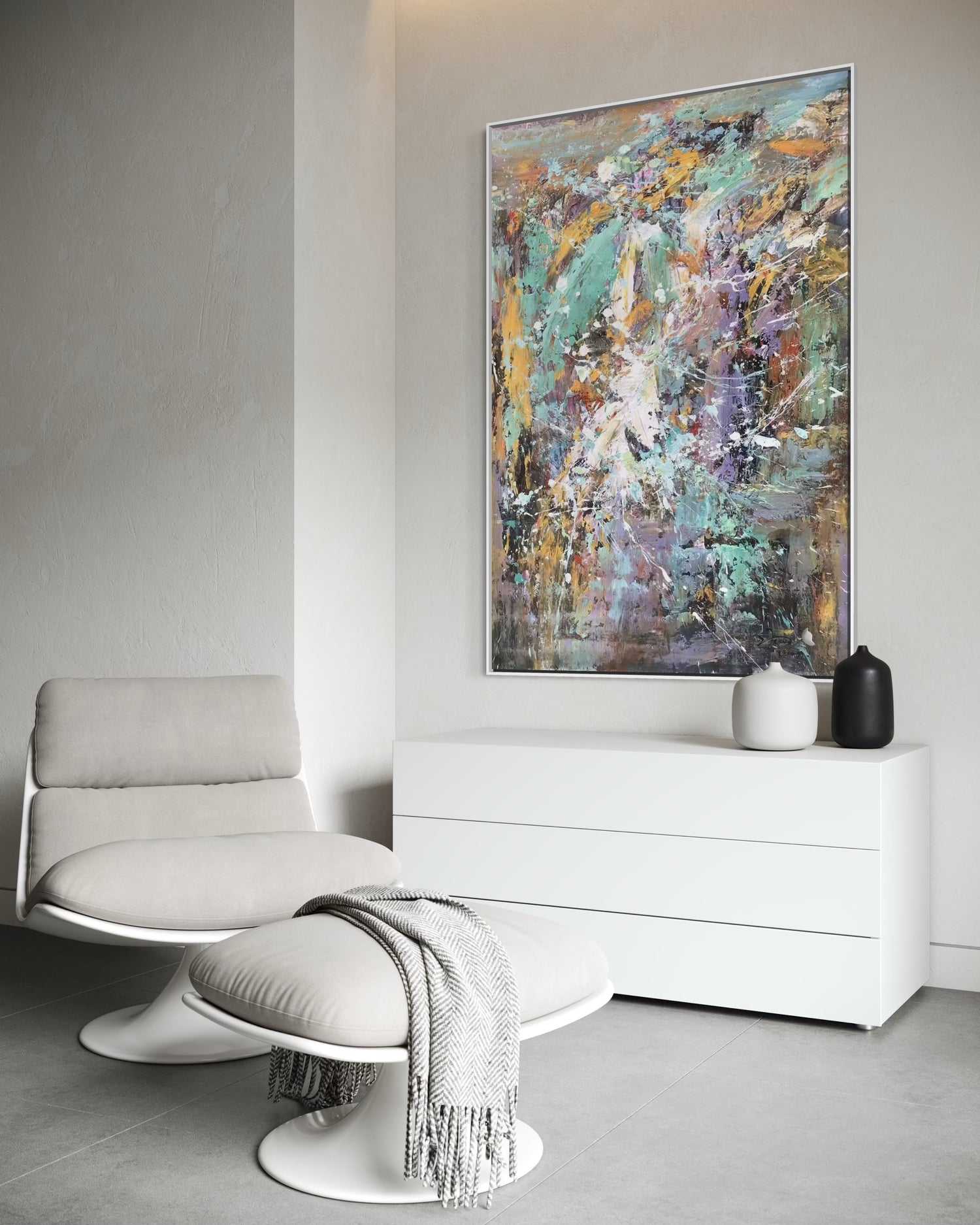 Ephemeral Burst Art mural coloré