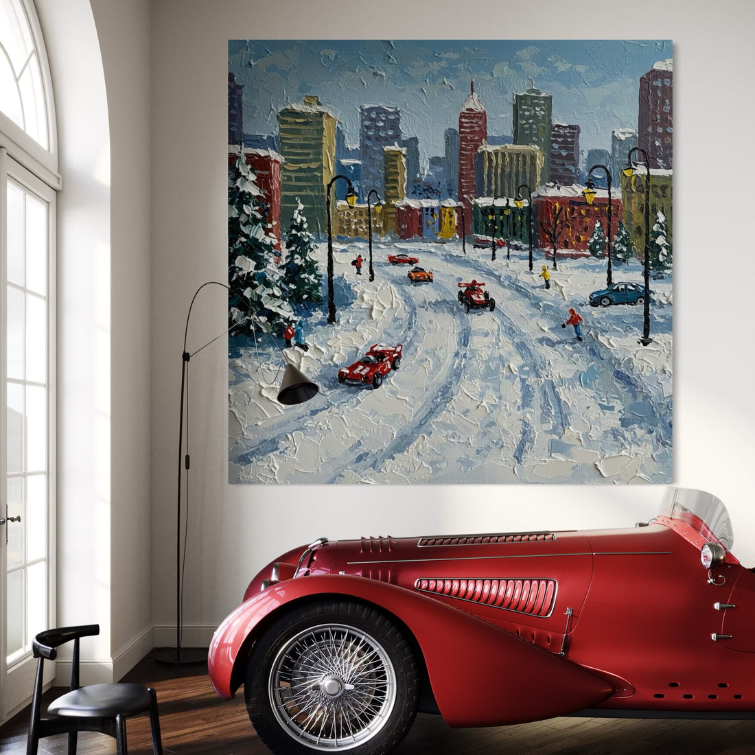 Frost-Kissed Metropolis - Hand Painting