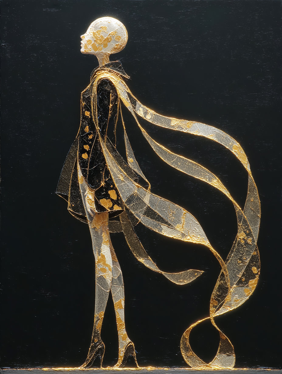 Gilded Solitude Wandkunst für das Wohnzimmer