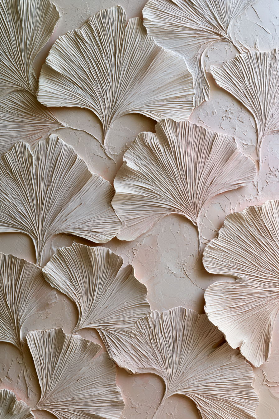 Ginkgo Relief in Soft Ivory 