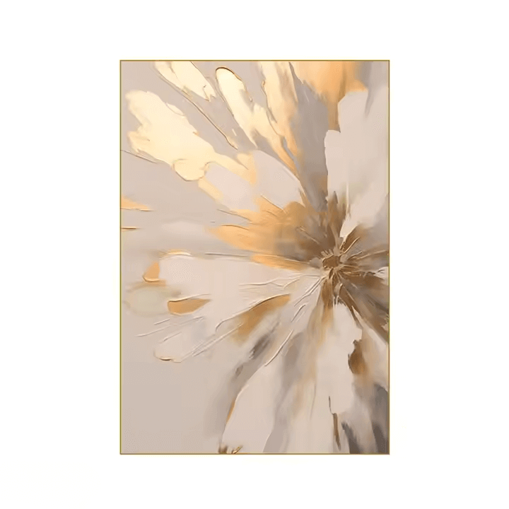 Golden Abstract Floral - Hand Painting Nature Paintings