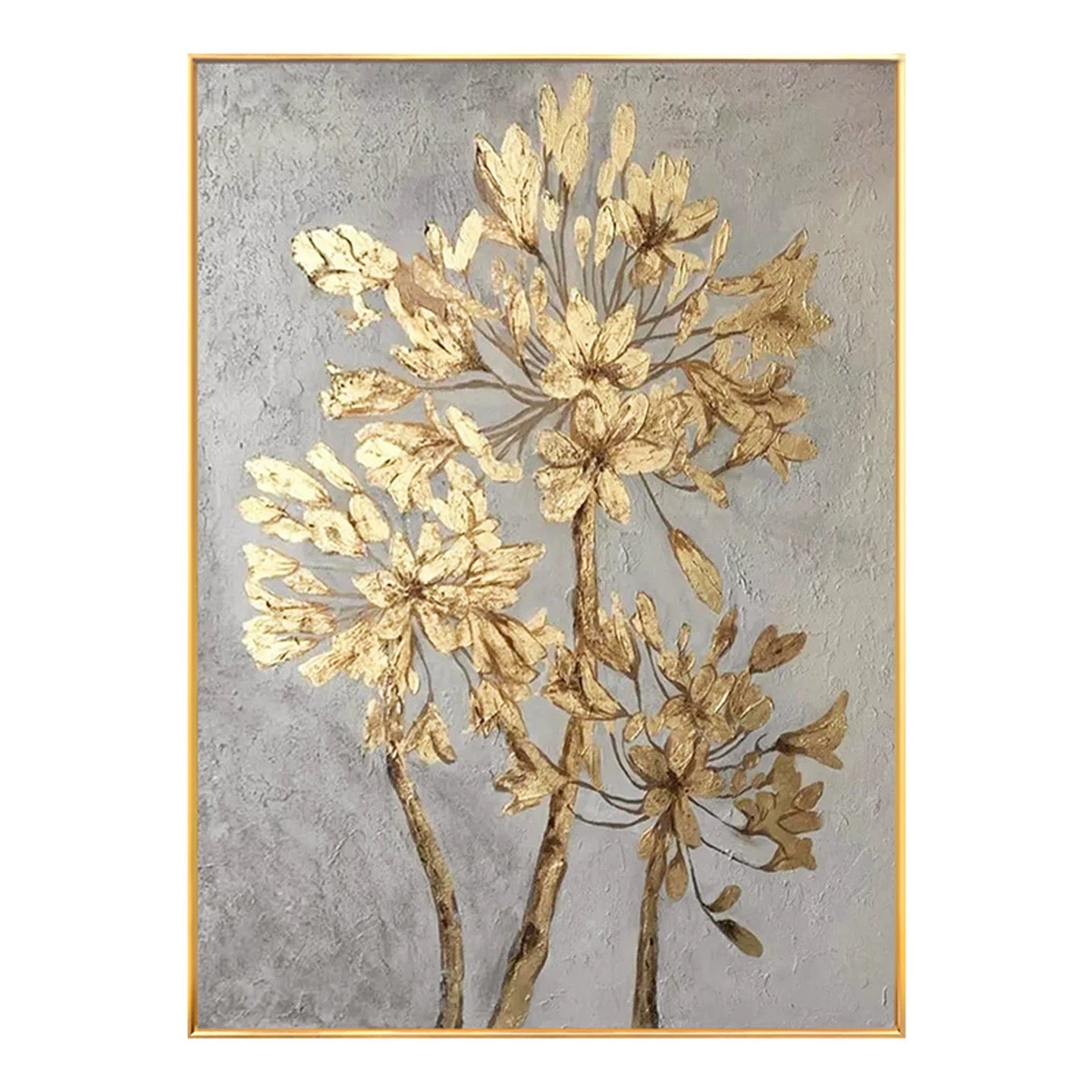 Golden Floral Study Canvas Wall Art
