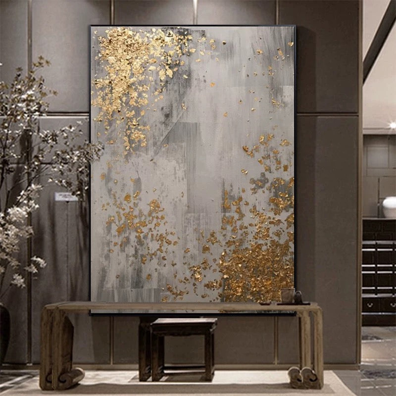 Golden Scatter Canvas Wall Art