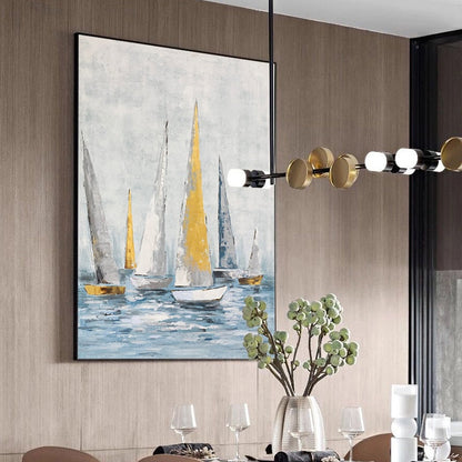 Regatta Seascape Oil Painting - Kline Collective