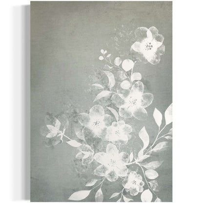 White and Blue Floral - Hand Painting