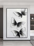 Black and White Butterfly Wall Art - Hand Painting