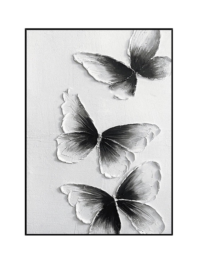 Black and White Butterfly Wall Art