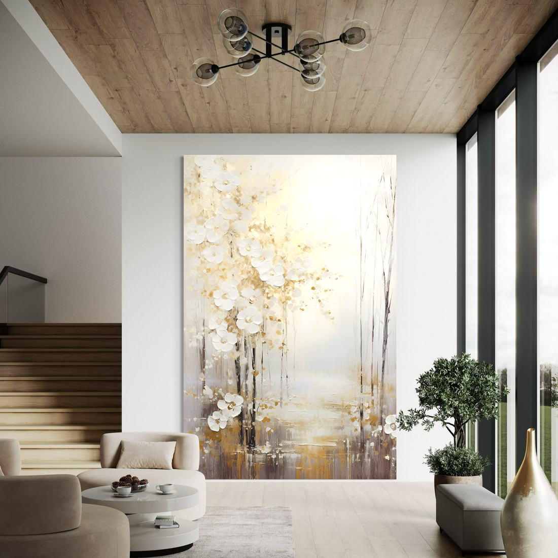 Silent Forest Floral Textured Painting