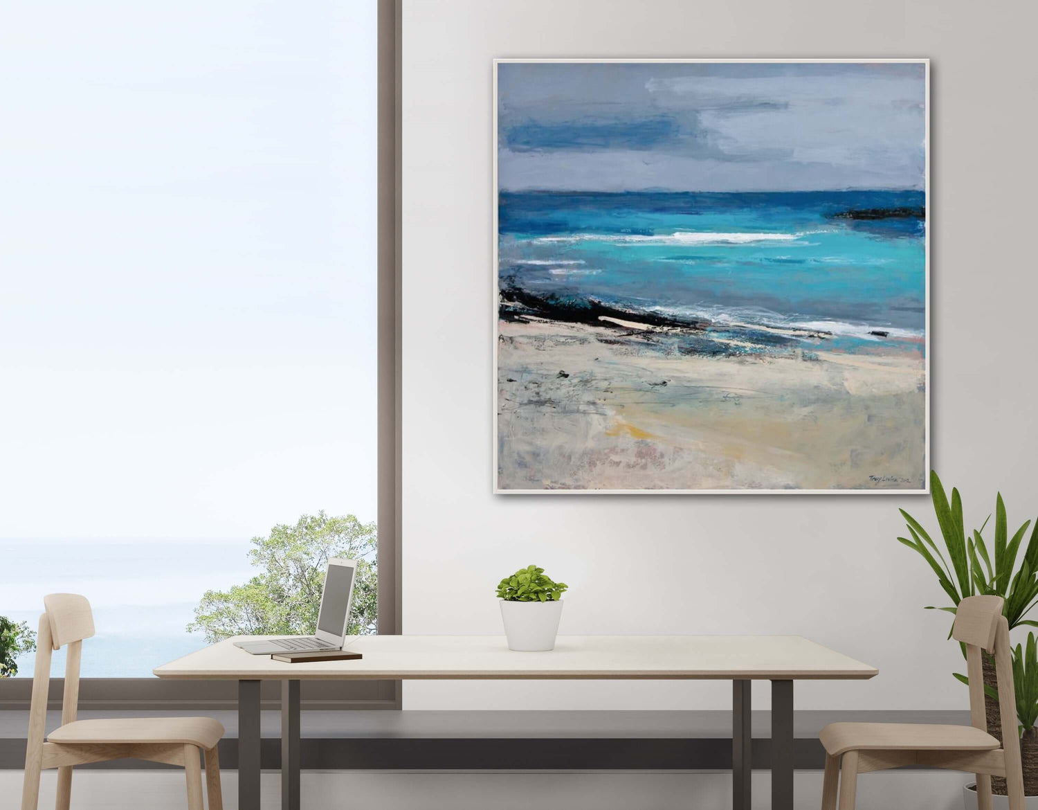 día dichoso Arte de pared azul